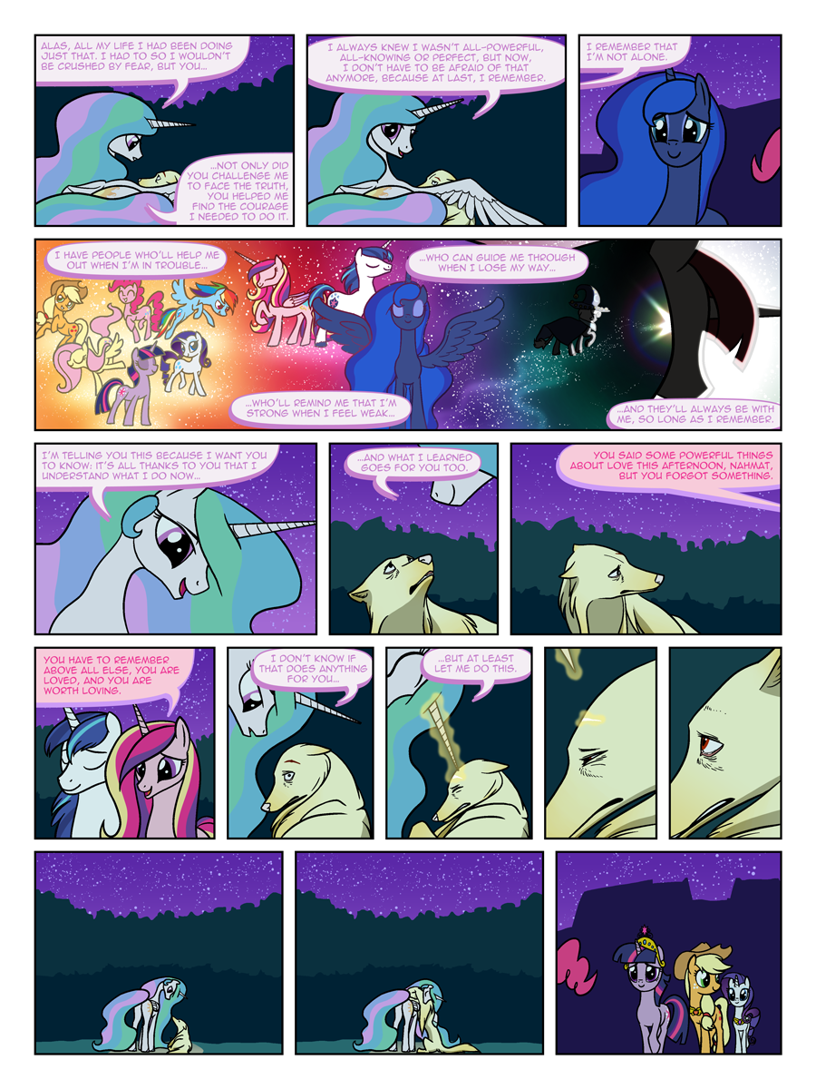 3:4 applejack_(mlp) arofa_nahmat arofatamahn canid canine comic dialogue english_text equid equine female feral fluttershy_(mlp) friendship_is_magic group hasbro hi_res horn husband_and_wife magic mammal married_couple my_little_pony pinkie_pie_(mlp) princess_celestia_(mlp) princess_luna_(mlp) rainbow_dash_(mlp) rarity_(mlp) sibling sister sisters text twilight_sparkle_(mlp) unicorn winged_unicorn wings