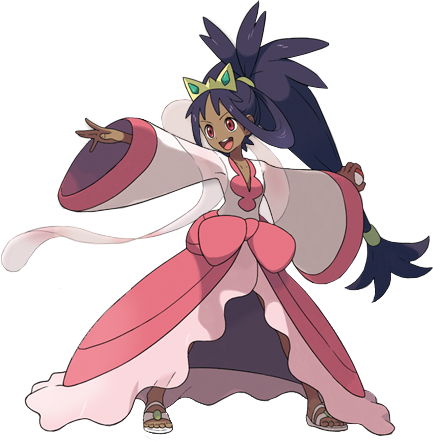 1girl artist_request black_hair crown dark-skinned_female dark_skin hair_ornament holding holding_poke_ball iris_(pokemon) long_hair long_sleeves looking_to_the_side lowres official_art pants poke_ball pokemon pokemon_(game) pokemon_bw ponytail red_eyes sandals shoes smile solo standing transparent_background veil white_background white_footwear