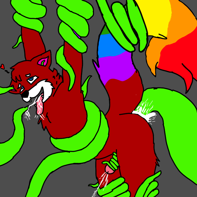 anthro bodily_fluids canid canine canis chest_out cock_squeezing cum cum_drip cum_in_ass cum_in_mouth cum_inside dripping drooling_cum ear_penetration fluffy fluffy_tail forced fur genital_fluids genitals green_tentacles grey_background invalid_tag lgbt_pride lowered_legs male male/male mammal mind_break mindfuck multicolored_tail narrowed_eyes oral penetration penile penis penis_milking pink_penis pride_color_fur pride_colors rainbow rainbow_tail rainwolf raised_arm raised_tail rape red_body red_fur restrained restrained_arms restrained_legs simple_background solo squint submissive submissive_male tail_restraint tenacle_in_head tentacle_cum tentacle_ejaculation tentacle_in_ear tentacle_penetration tentacle_rape tentacle_sex tentacles tickling tongue tongue_out wolf