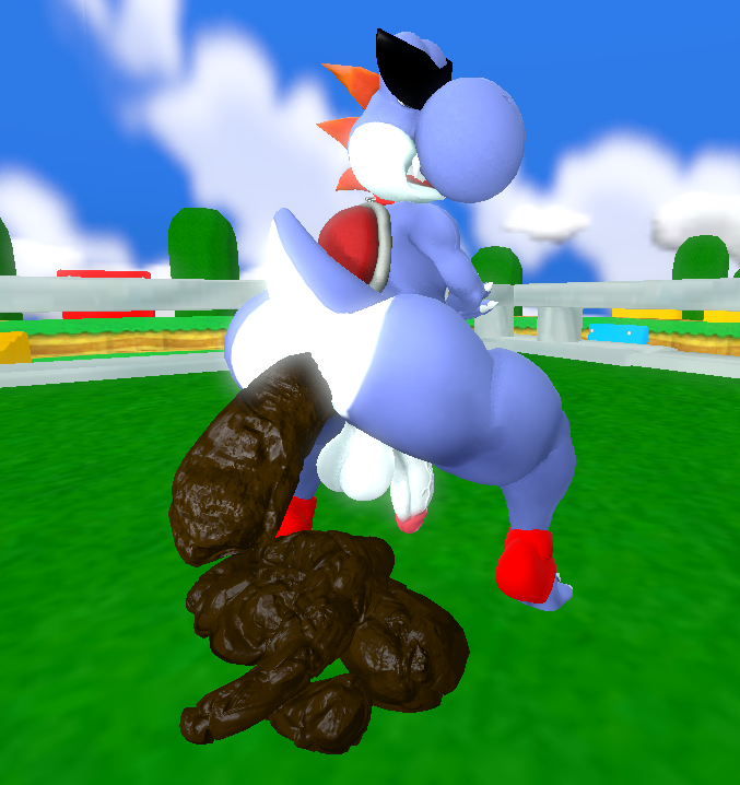 3d_(artwork) anthro big_butt boshi bottomless bottomless_male butt clothed clothing constipated constipation crouching digital_media_(artwork) dinosaur eyewear feces feces_pile footwear intersex intersex/intersex looking_at_viewer looking_back male mario_bros nintendo partially_clothed partially_naked_male pooping pooping_on_floor rear_view reptile scalie scat solo source_filmmaker squatting_position sunglasses super_mario_rpg_legend_of_the_seven_stars tecbuttlovefa video_games yoshi