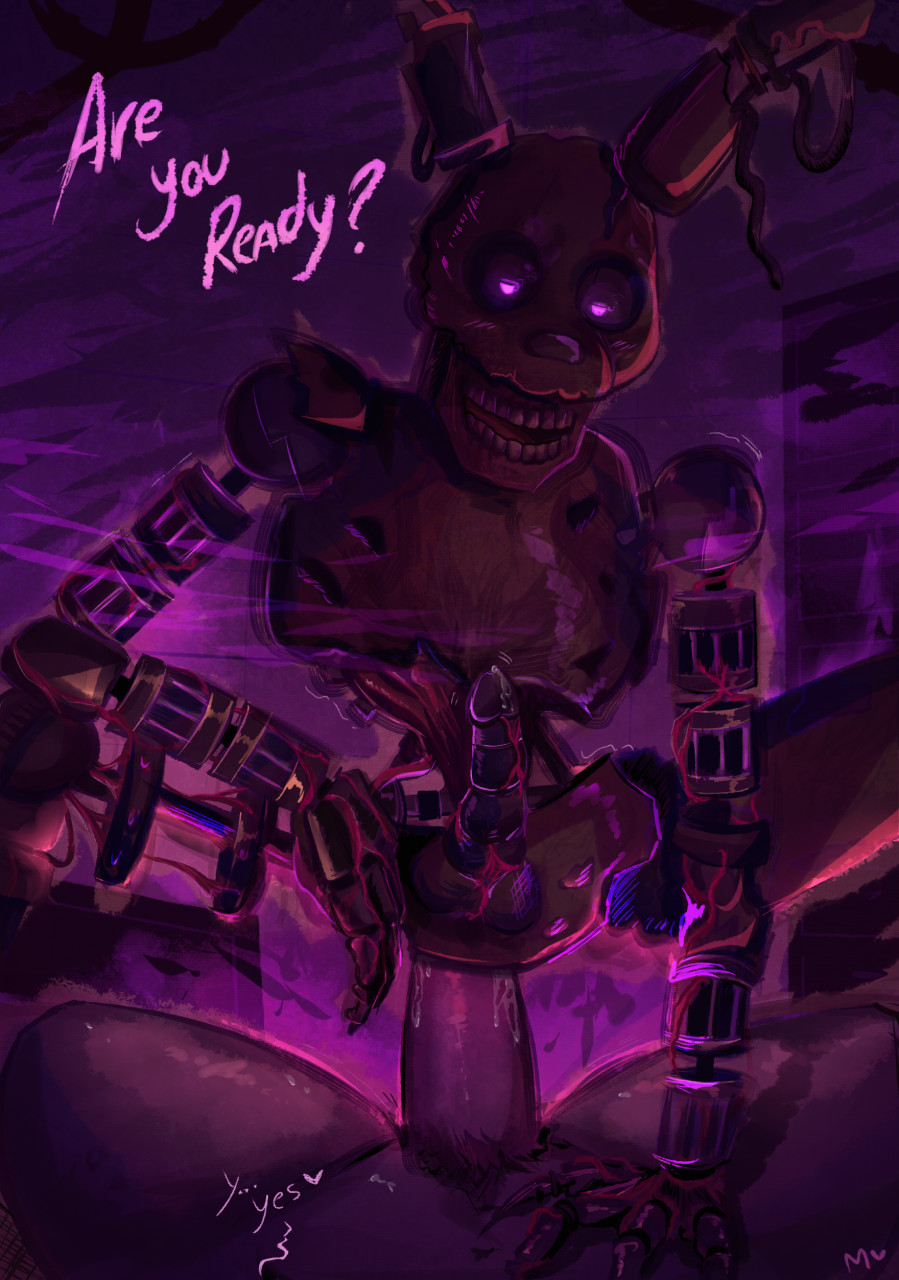 &lt;3 2022 anal anal_penetration animatronic ann00nm anthro asking bodily_fluids burntrap_(fnaf) corpse death dialogue digital_media_(artwork) duo english_text exposed_endoskeleton first_person_view five_nights_at_freddy's five_nights_at_freddy's:_security_breach genital_fluids genitals hand_on_stomach hi_res human human_on_anthro imminent_sex interspecies lagomorph leporid machine male male/male mammal open_mouth penetration penis precum purple_text question_mark rabbit robot scottgames teeth text undead video_games wire