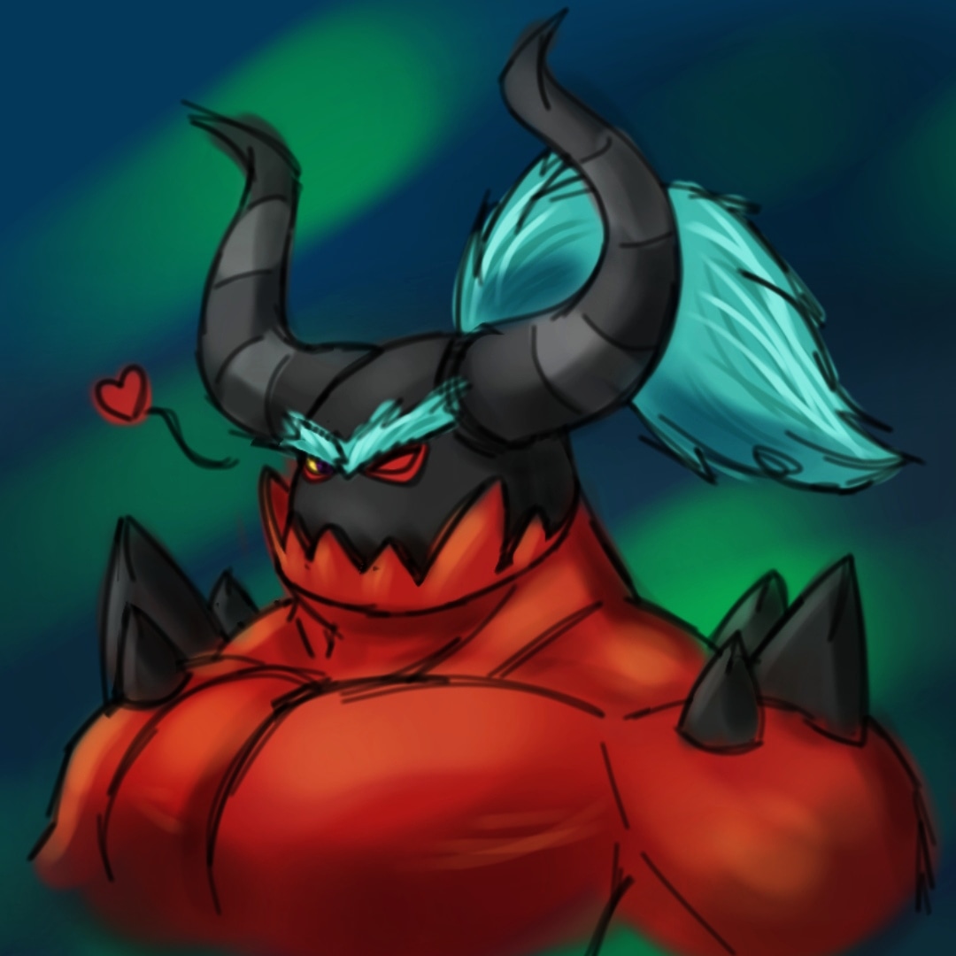 baps_fucks~ blue_background eyebrows fan_character horn humanoid male muscular muscular_humanoid muscular_male one_eye_closed pecs red_body sega shoulder_blades simple_background sketch sonic_the_hedgehog_(series) the_deadly_six thick_eyebrows wink zavok zeti