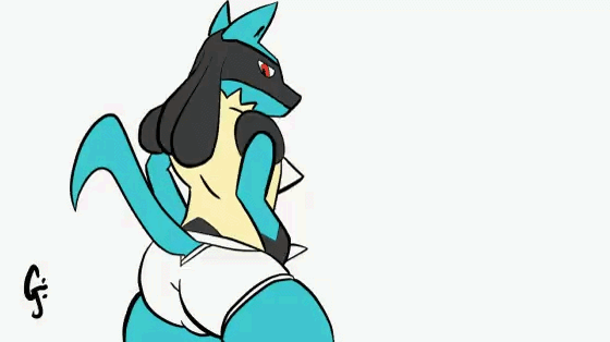 animated anthro anus balls blue_body blue_fur bottomwear butt clothed clothing digital_media_(artwork) fur genitals looking_at_viewer lucario male mammal nintendo penis pok&eacute;mon pok&eacute;mon_(species) rear_view short_playtime simple_background solo underwear undressing video_games waitfurgodot white_background