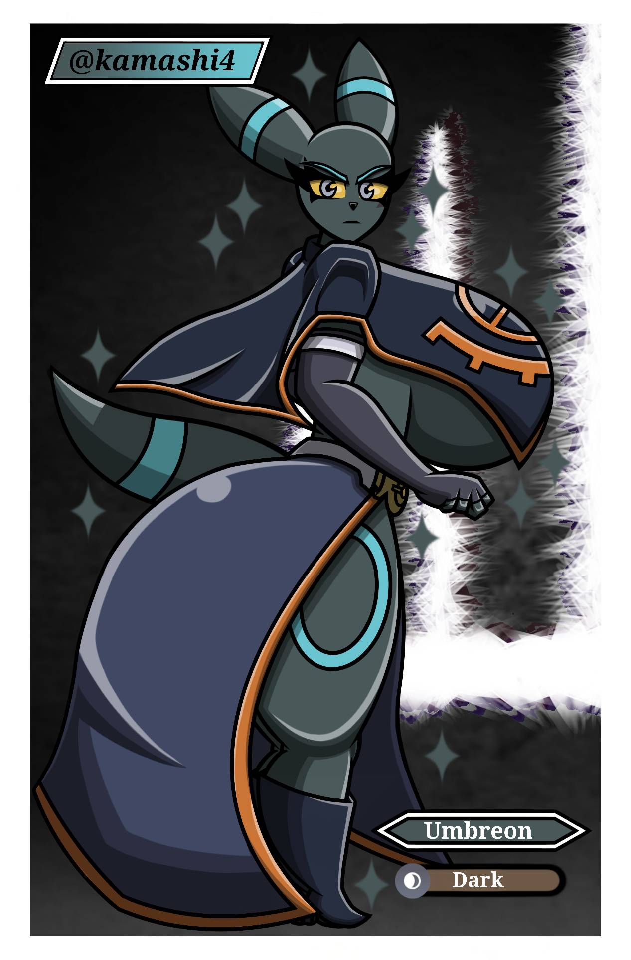 anthro big_breasts breasts eeveelution hi_res huge_breasts hyper hyper_breasts looking_back multifaker5 nintendo pok&eacute;mon pok&eacute;mon_(species) shiny_pok&eacute;mon side_boob solo umbreon under_boob video_games