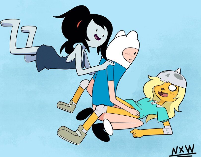 adventure_time anthro bronwyn canid canine cartoon_network equid equine female finn_the_human group group_sex horn human male male/female mammal marceline_the_vampire_queen nx_wolfo sex threesome trio unicorn vampire