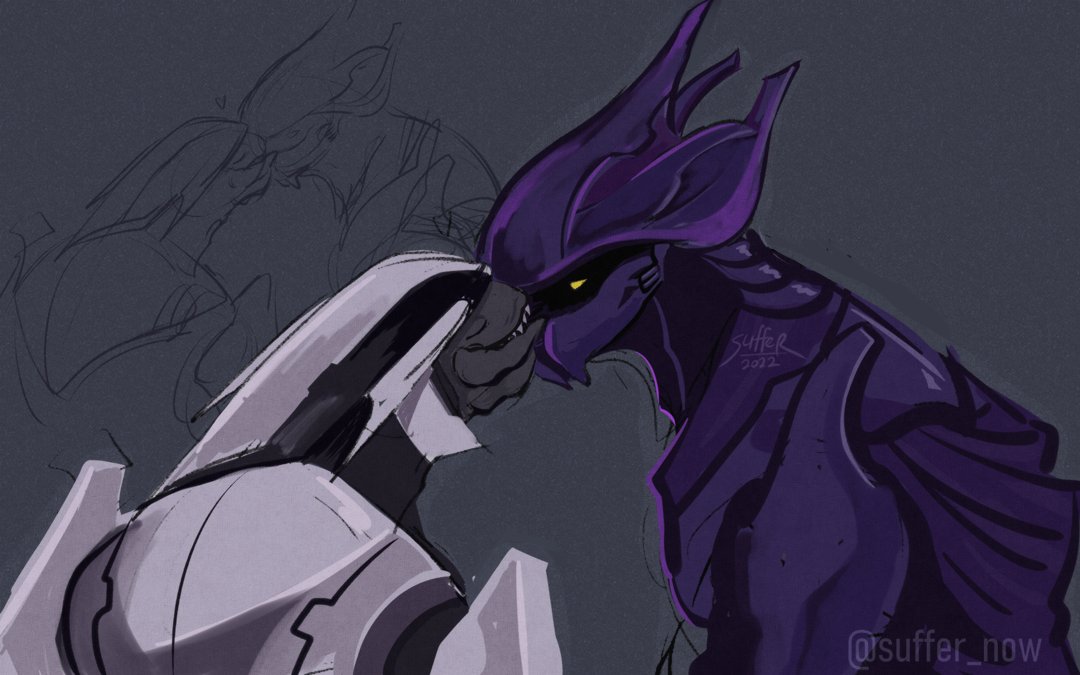 alien anthro armor duo eyes_closed halo_(series) kissing male microsoft rtas_'vadum sangheili varanidius video_games xbox_game_studios