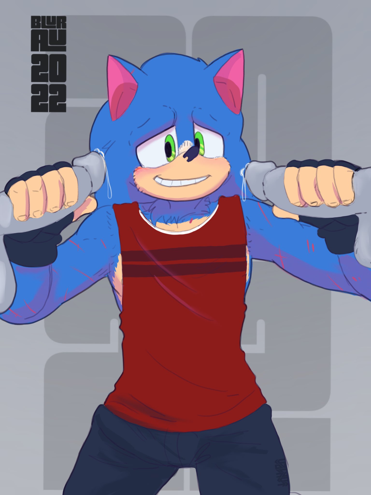 anthro balls blurau bodily_fluids clothed clothing double_handjob genital_fluids genitals group handjob hi_res male male/male penile penis precum sega sex sonic_the_hedgehog sonic_the_hedgehog_(series) trio