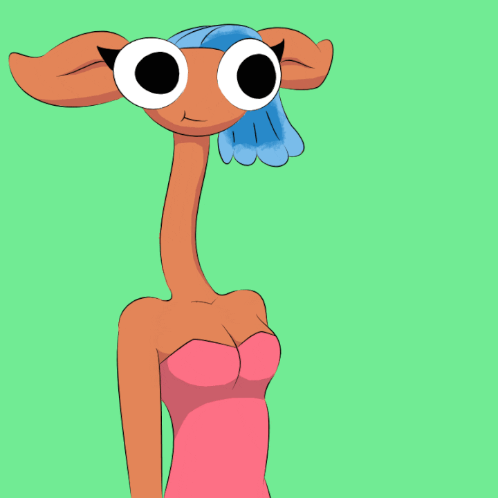 animated antelope areola around_drum blue_hair bouncing_breasts bovid breasts centaurworld clothing dialogue disembodied_hand female fur gerenuk gerenuk_taur glendale_(centaurworld) hair humanoid mammal netflix pink_body pink_fur solo taur true_antelope undressing