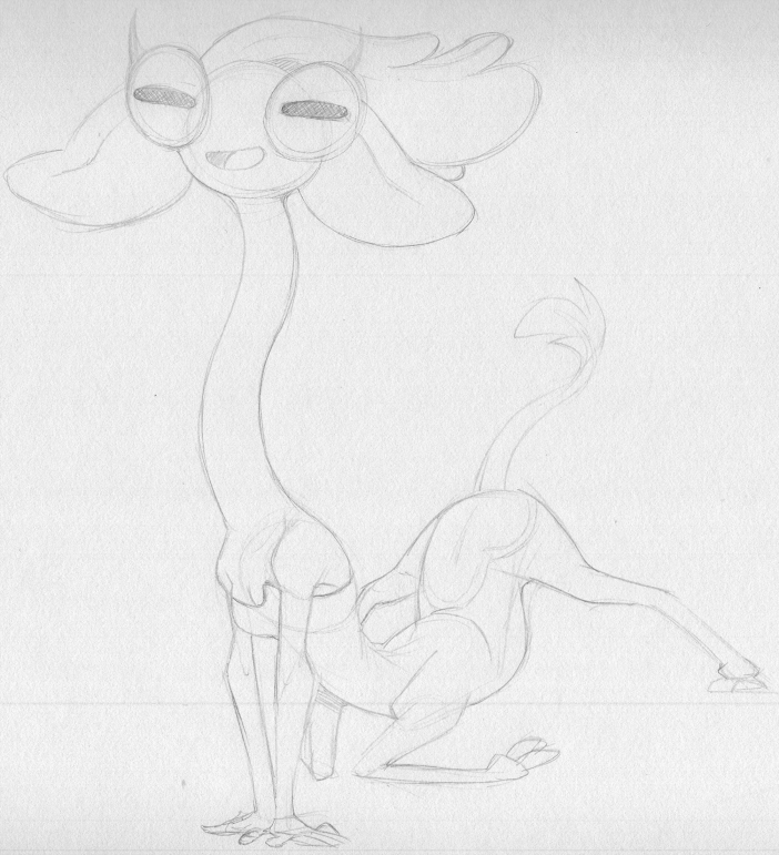 2022 antelope big_ears big_eyes bovid breasts centaurworld dipstick_ears female gerenuk gerenuk_taur glendale_(centaurworld) hair hooves horizontal_pupils long_neck mammal monochrome multicolored_ears netflix open_mouth open_smile pose pupils raised_tail sbshouseofpancakes small_breasts smile solo tail_tuft taur true_antelope tuft