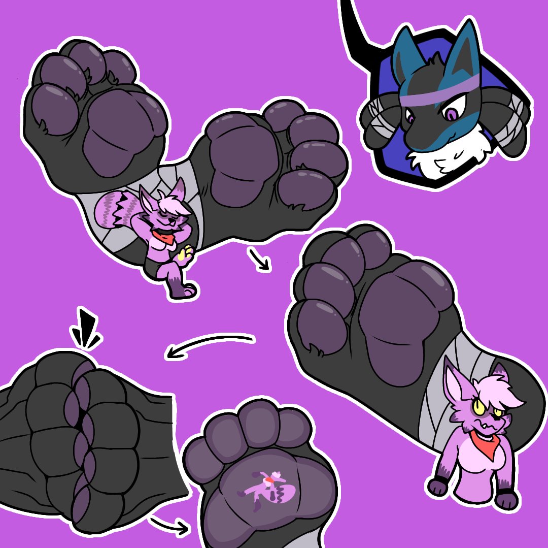 anthro barefoot between_feet breasts dominant dominant_male duo feet female flattened foot_fetish larger_male lucario macro male male/female micro micro_on_macro nintendo pawpads paws pok&eacute;mon pok&eacute;mon_(species) relaxing royallucario size_difference smaller_female smothering sodatusk soles spacey_(character) squish stomped stomping underfoot video_games