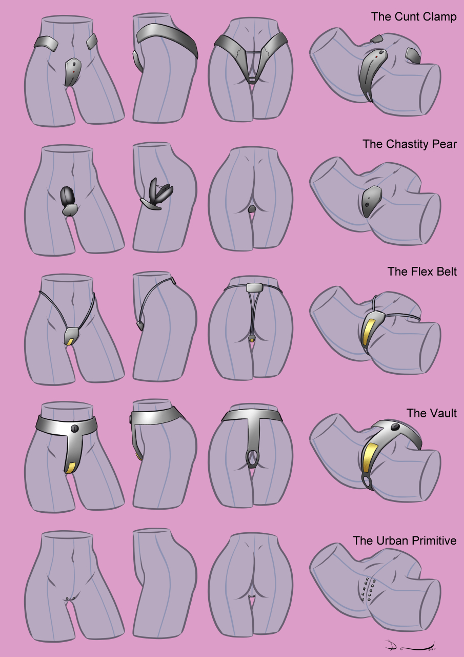 anthro chastity_belt chastity_device chastity_piercing chastity_plug contraption_concept danaume female genital_piercing genitals hi_res high_tec piercing solo