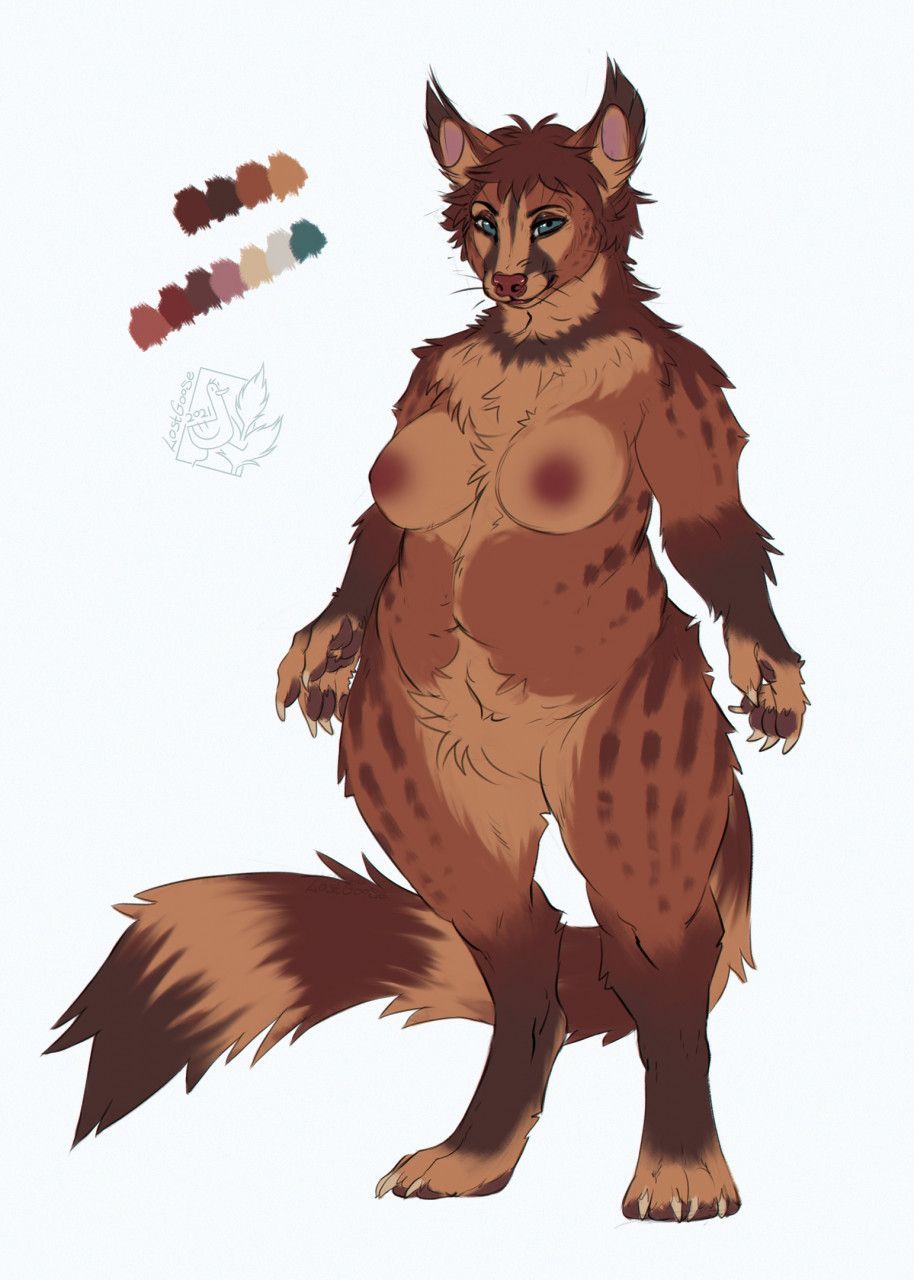2021 anthro artist_name belly big_belly blue_eyes brown_body brown_fur brown_tail chest_tuft color_swatch crotch_tuft dated featureless_crotch female front_view fur glistening glistening_eyes hi_res hizara_(lostgoose) lostgoose markings neck_tuft nipples overweight overweight_anthro overweight_female red_nipples red_nose shoulder_tuft simple_background solo standing striped_body striped_fur striped_markings striped_tail stripes tail_markings tan_body tan_fur tan_tail tuft white_background