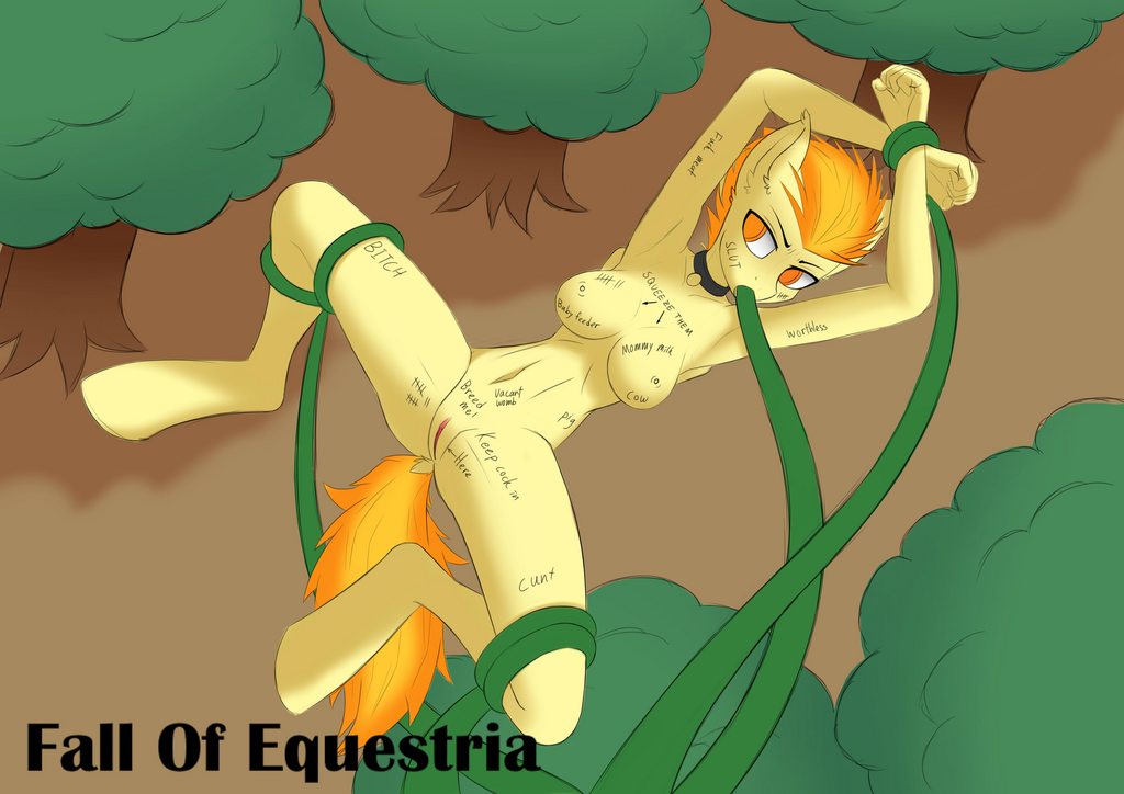 anthro body_writing breasts collar fall_of_equestria female female/female forced friendship_is_magic genitals hugo231929 my_little_pony nude pussy rape solo spitfire_(mlp) tentacle_rape tentacle_sex tentacles wonderbolts_(mlp)