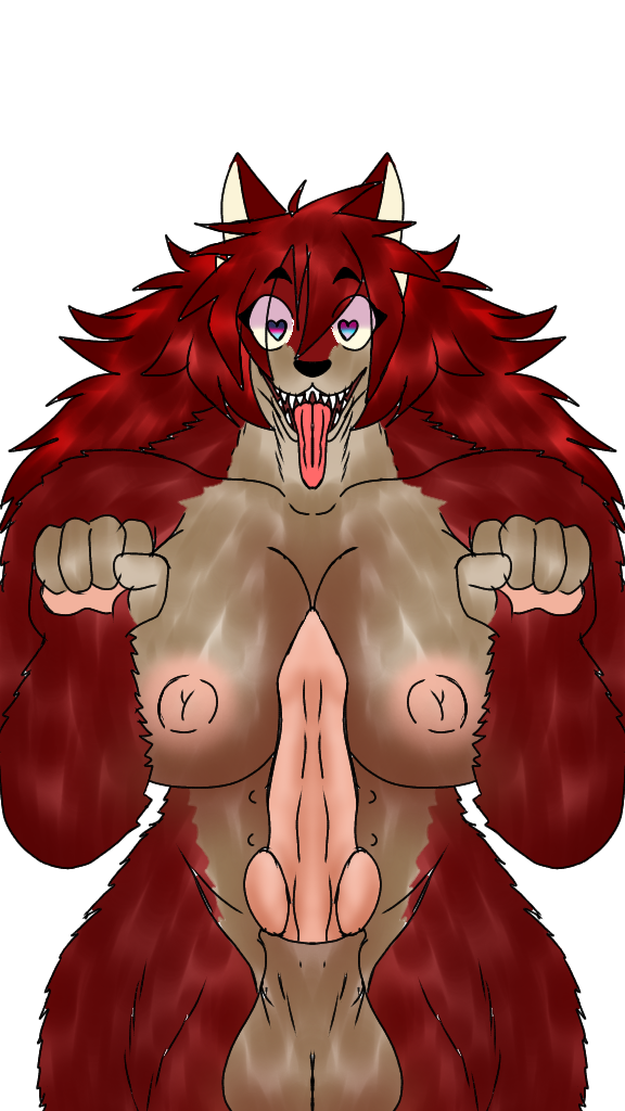 &lt;3 &lt;3_eyes ahegao animal_genitalia animal_penis anthro balls big_balls big_breasts breasts brown_balls brown_body brown_fur canid canine canine_penis female fur genitals gynomorph herm heterochromia intersex knot knotted_tapering_penis looking_pleasured mammal marcy's_lewd_images marcy_(marcy's_lewd_images) muscular muscular_female penis red_body red_fur solo teats teeth thick_thighs tongue tongue_out were werecanid werecanine werewolf wide_hips