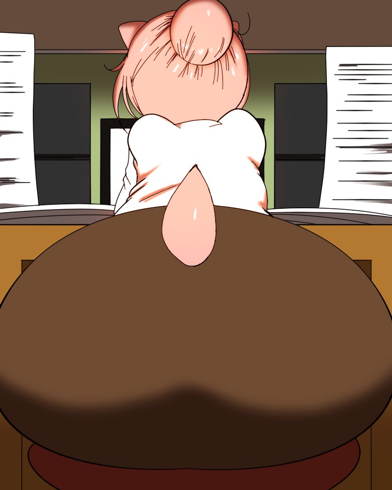 amy_rose anthro big_butt bottomwear butt butt_focus clothing desk eulipotyphlan female furniture hair hedgehog huge_butt inside mammal office office_lady paperwork pink_hair rear_view sega shirt sitting skirt solo sonic_the_hedgehog_(series) stool table topwear zaviel