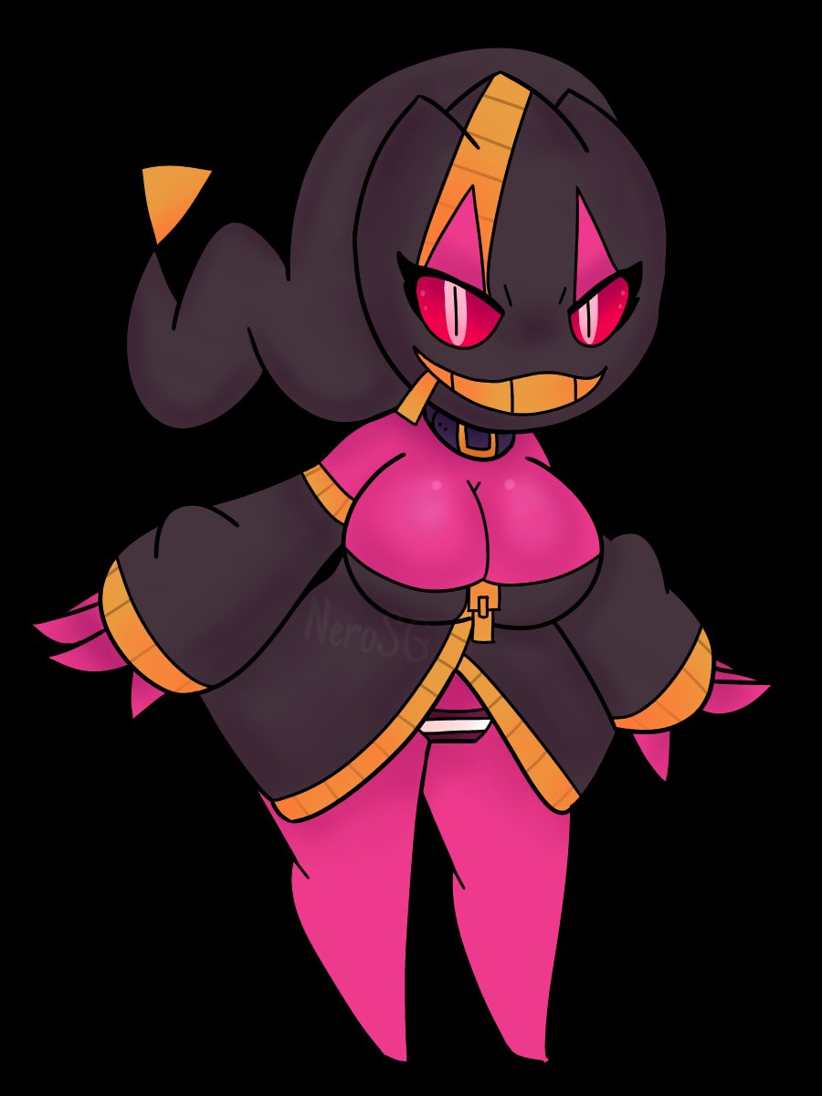 animate_inanimate banette big_breasts breasts clothed clothing collar doll female generation_3_pokemon hi_res humanoid living_doll mega_banette mega_evolution nintendo panties penny_(plantpenetrator) pokemon pokemon_(species) purple_body red_eyes simple_background solo underwear unknown_artist video_games zipper zipper_mouth