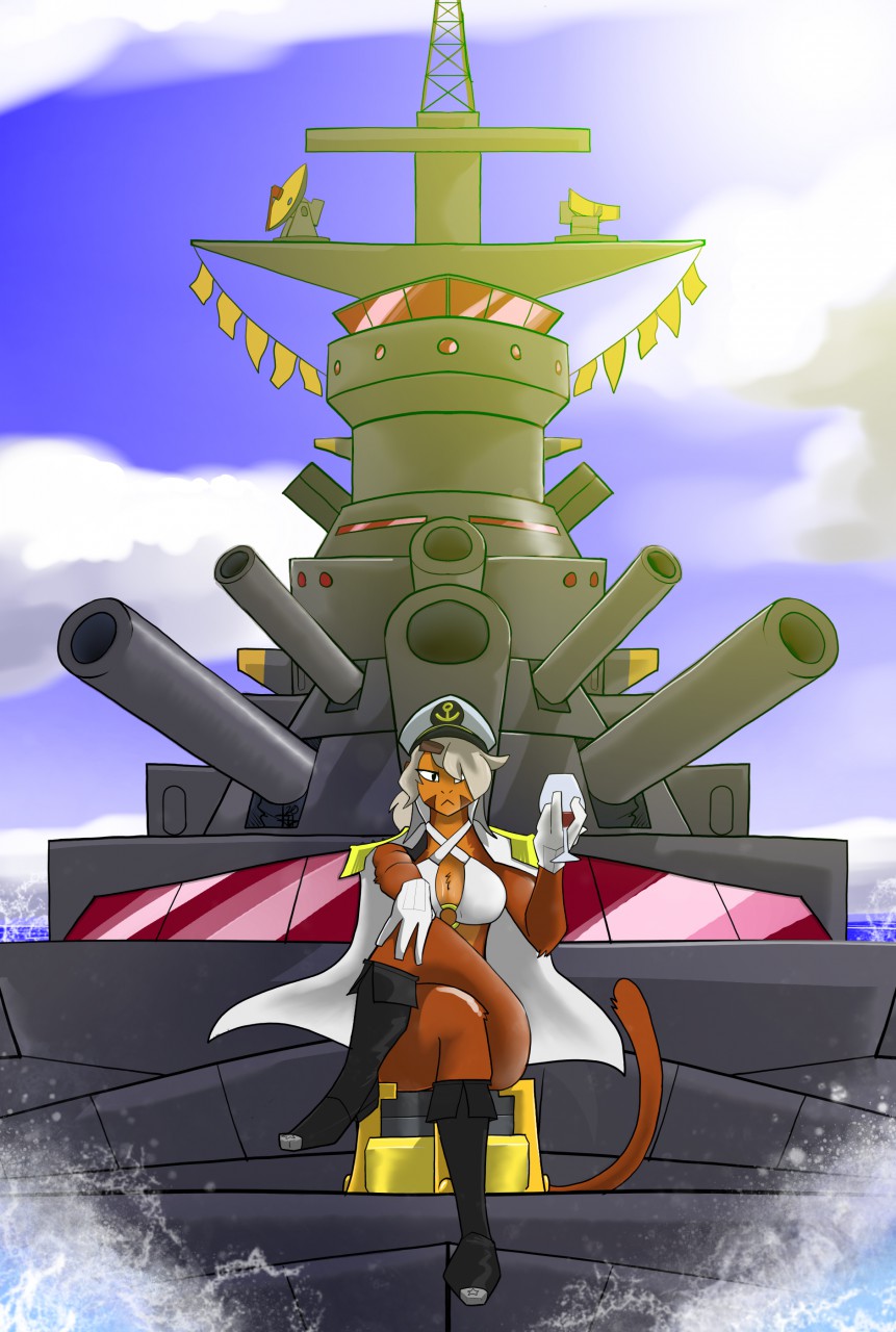 admiral_brickell anthro bikini bloons bloons_tower_defense breasts clothing female haplorhine hi_res holding_glass holding_object looking_at_viewer mammal monkey perma_spike primate ship sitting swimwear topazknight vehicle watercraft