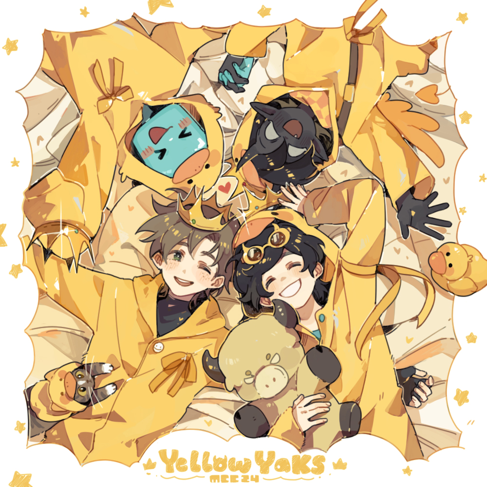 1other 4boys animal armband badboyhalo black_hair black_skin blue_skin blush border bow brown_hair cat closed_eyes colored_skin costume crown demon demon_horns demon_tail dream_(youtuber) english_commentary english_text eyewear_on_head freckles georgenotfound green_eyes holding holding_hands holding_toy hood hoodie horns luminous_slime mc_championship multiple_boys one_eye_closed open_mouth patches_(dream) real_life rubber_duck short_hair skeppy_(youtuber) smile stuffed_animal stuffed_toy sunglasses tail toy wings