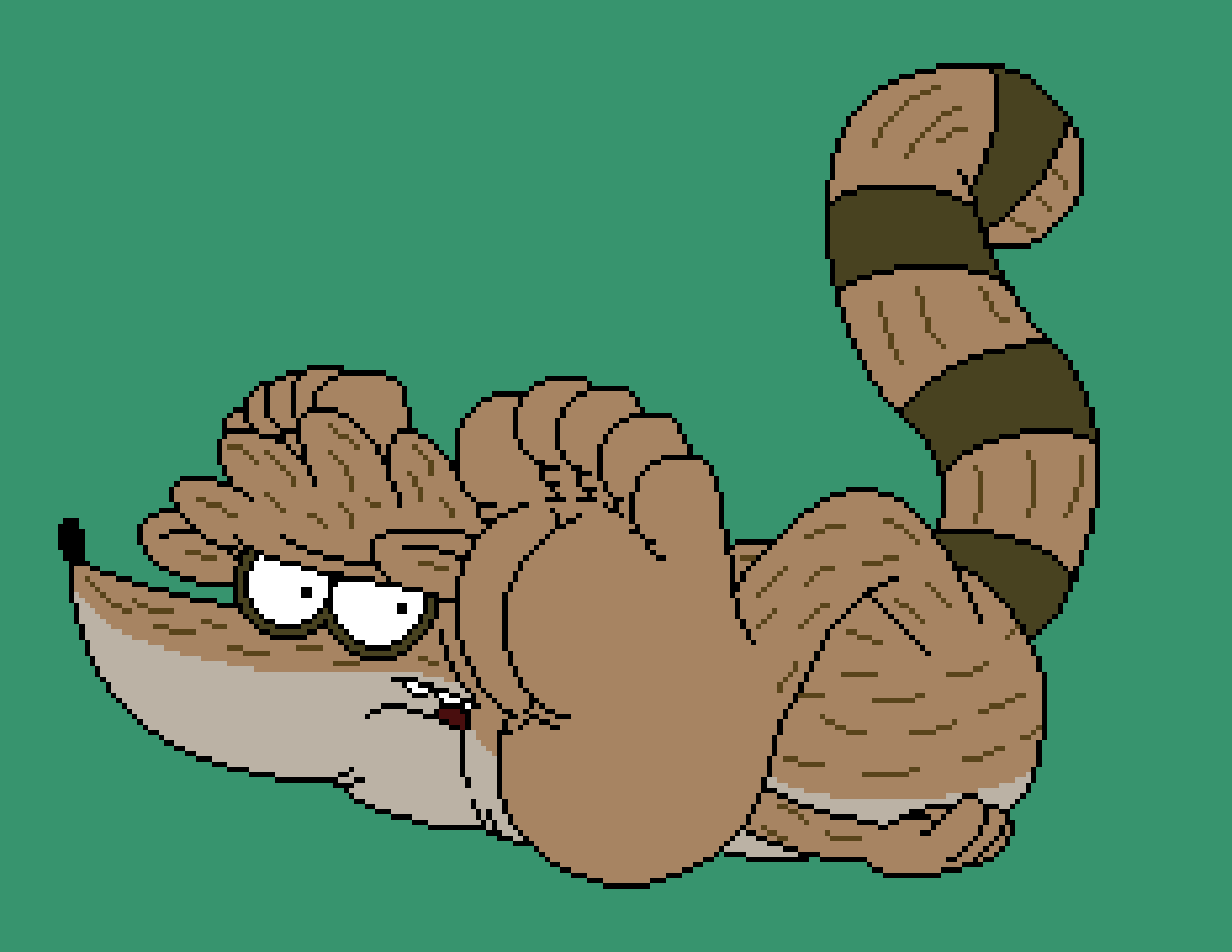 5_toes brown_feet cartoon_network feet flexible foot_focus hi_res humanoid_feet male mammal marblepan procyonid raccoon regular_show rigby_(regular_show) solo squish toes