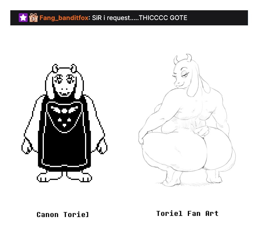 2022 anthro bedroom_eyes big_butt black_and_white boss_monster bovid butt caprine crouching curvy_figure digital_media_(artwork) female humor looking_back mammal monochrome narrowed_eyes nude official_art pixel_(artwork) seductive sirartwork sketch solo text toriel undertale undertale_(series) video_games voluptuous