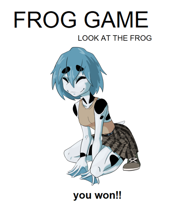 amazon_milk_frog amphibian anthro aria_whittemore blue_hair bottomwear clothing colored crouching female footwear frog game_(disambiguation) hair hands_between_legs happy membrane_(anatomy) meme novacantnames pale_skin plaid shoes short_hair skirt slim smile solo spots spread_legs spreading text tree_frog webbed_hands white_body winner