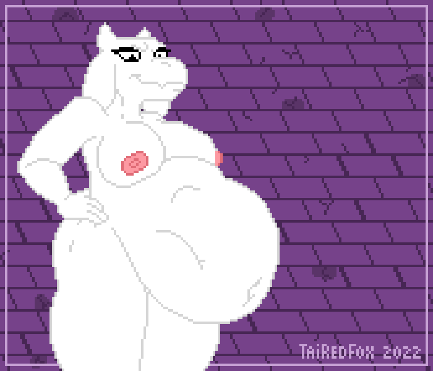 2022 2_horns 2d_animation animated anthro anthro_pred big_breasts black_eyes boss_monster bovid breast_expansion breast_growth breasts caprine chubby_anthro chubby_female digestion digital_media_(artwork) expansion fangs female female_pred floppy_ears goat growth horn huge_breasts hyper hyper_breasts looking_down mammal navel pixel_(artwork) slightly_chubby smile standing tairedfox toriel undertale undertale_(series) video_games vore white_body