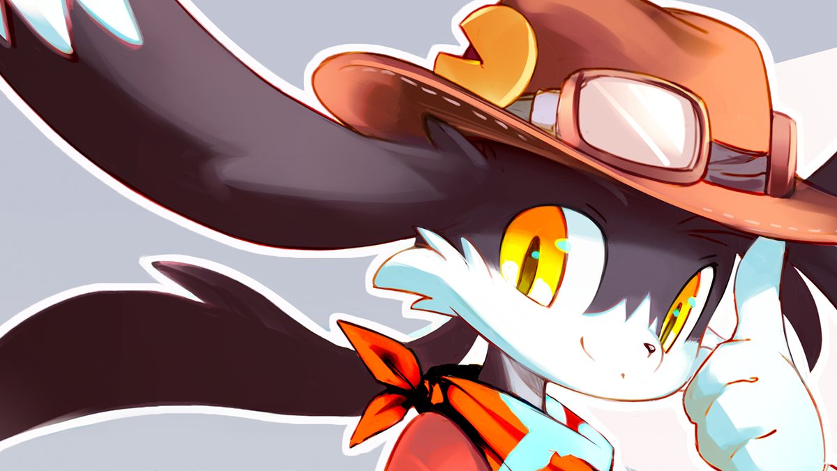 2022 ancesra anthro bandanna clothing cosplay domestic_cat felid feline felis floppy_ears guntz hat headgear headwear hybrid kerchief klonoa klonoa_(series) lagomorph leporid male mammal rabbit smile solo video_games