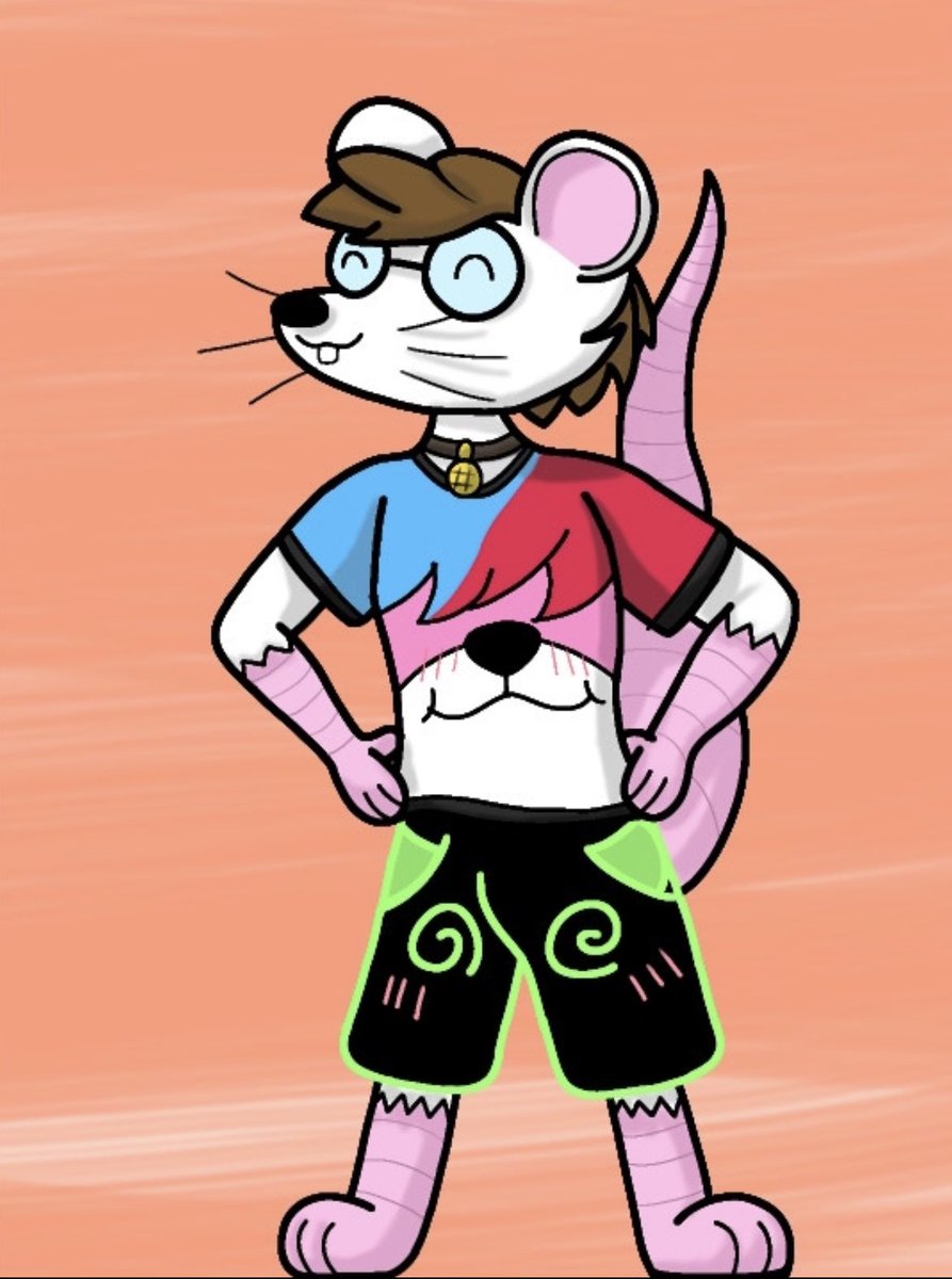 animate_inanimate anthro blush bottomwear brown_hair buckteeth clothing clothing_transformation collar eyewear fur glasses group hair hi_res inanimate_transformation male mammal mouse murid murine rat_tail robbie_the_mouse robmouse67 rodent shirt shorts smile tag teeth topwear transformation trio whiskers white_body white_fur