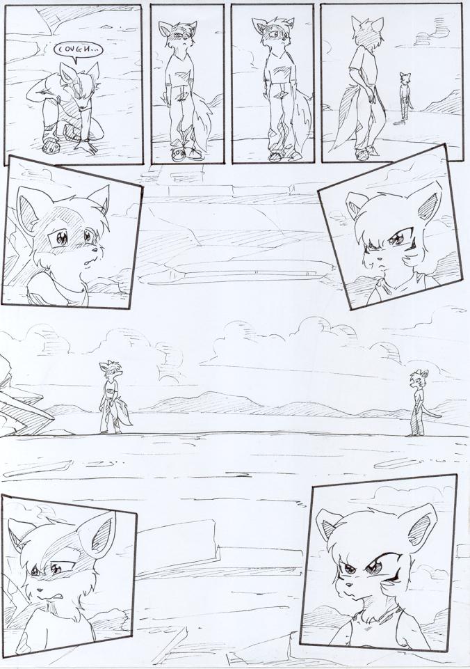 aircraft angry angry_eyes anthro black_and_white bottomwear canid canine clothing cloud comic coughing dasyuromorph duo embarrassed female field getting_up kitfox-crimson looking_at_another looking_away looking_back male mammal marsupial monochrome mountain novus_(kitfox-crimson) pants rumour_(kitfox-krimson) shirt sketch sky surprised_expression tank_top thylacine topwear