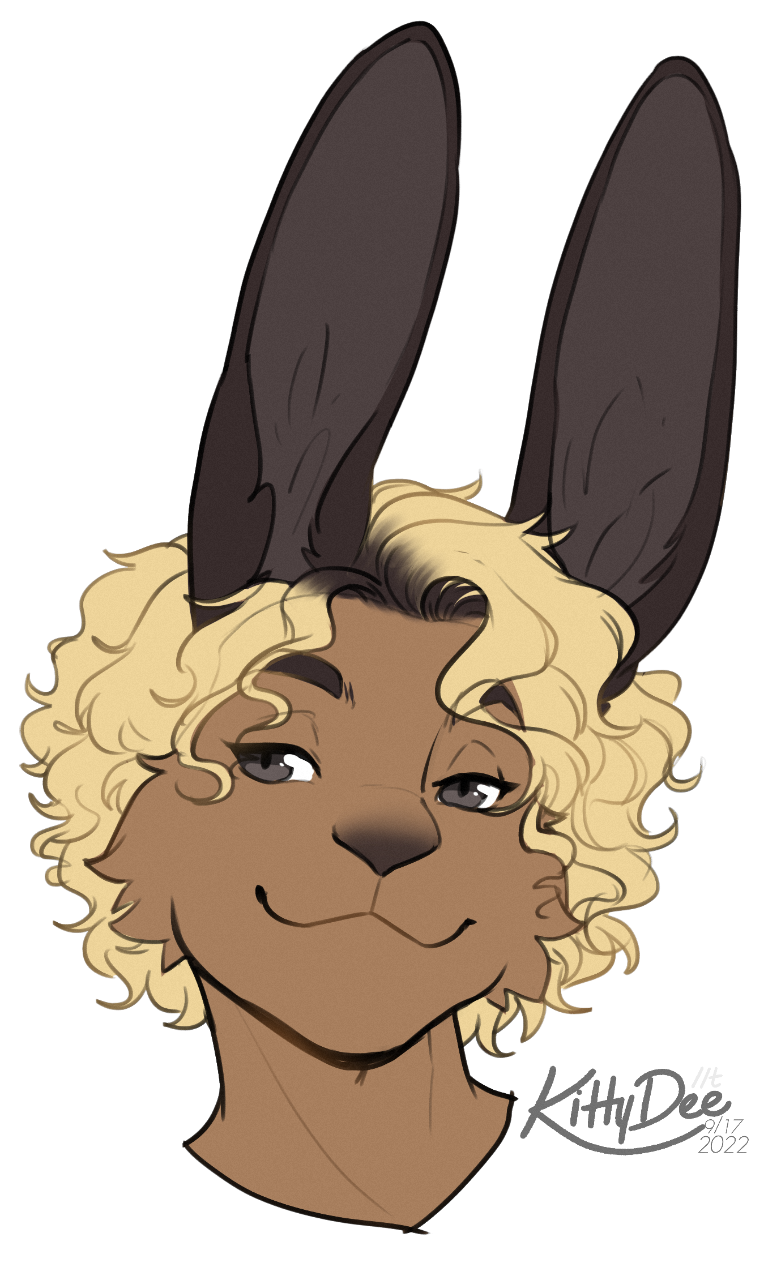 2022 alpha_channel blonde_hair digital_media_(artwork) eyebrows eyelashes hair headshot_portrait hi_res kittydee lagomorph leporid male mammal portrait rabbit simple_background smile transparent_background