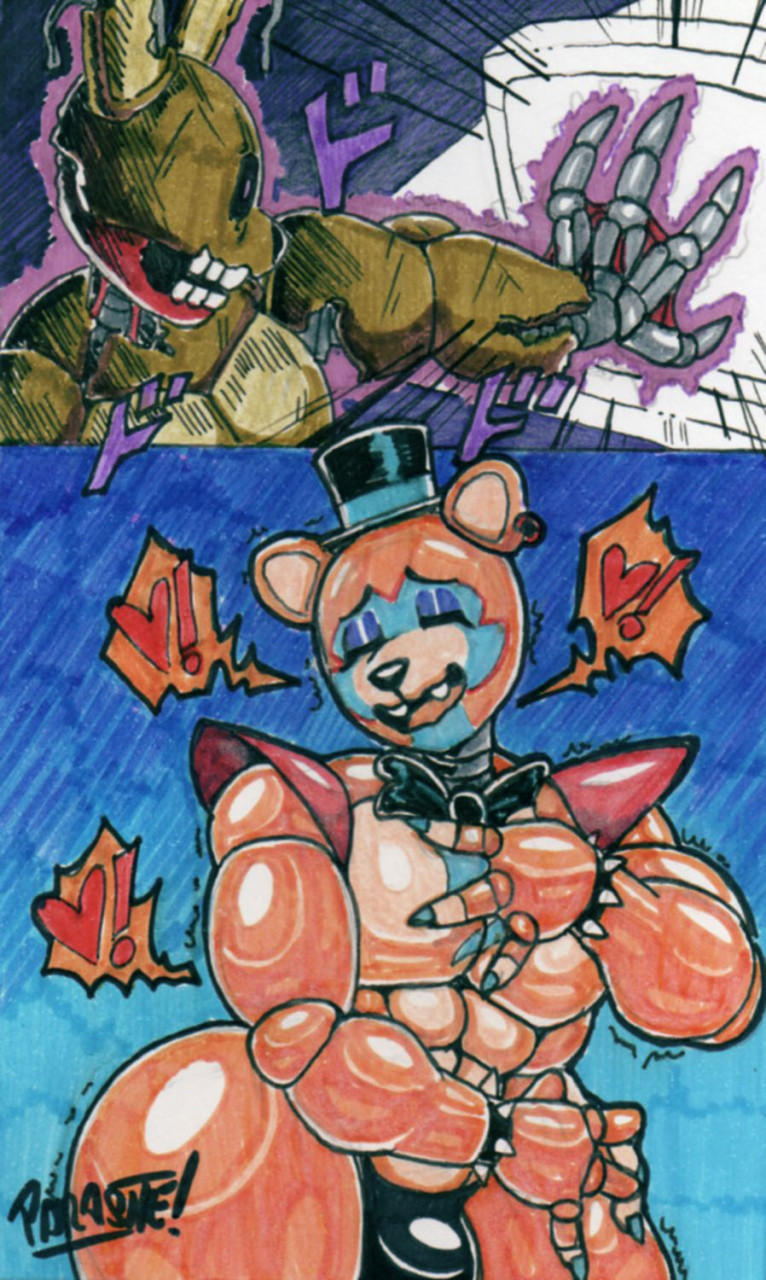 &lt;3 2022 animatronic anthro arm_support aura bow_tie breasts burntrap_(fnaf) claws clothing dialogue digital_media_(artwork) duo ear_piercing endoskeleton energy exposed_endoskeleton eyelashes eyes_closed facial_markings five_nights_at_freddy's five_nights_at_freddy's:_security_breach girly glamrock_freddy_(fnaf) glistening glistening_body glistening_breasts glistening_skin glowing glowing_eyes groping_self half-closed_eyes hand_on_hip hands_behind_back hat head_markings headgear headwear hearts_around_body hi_res humanoid jojo's_bizarre_adventure lagomorph leaning_on_another leaning_on_elbow leporid looking_pleasured machine male mammal markings meme metallic_body muscular muscular_anthro muscular_male narrowed_eyes one_eye_closed parasitedeath piercing purple_eyes rabbit ring_piercing robot rotting scottgames shaking sharp_claws shivering shoulder_pads simple_background suggestive thick_thighs thong top_hat underwear ursid video_games william_afton_(fnaf)