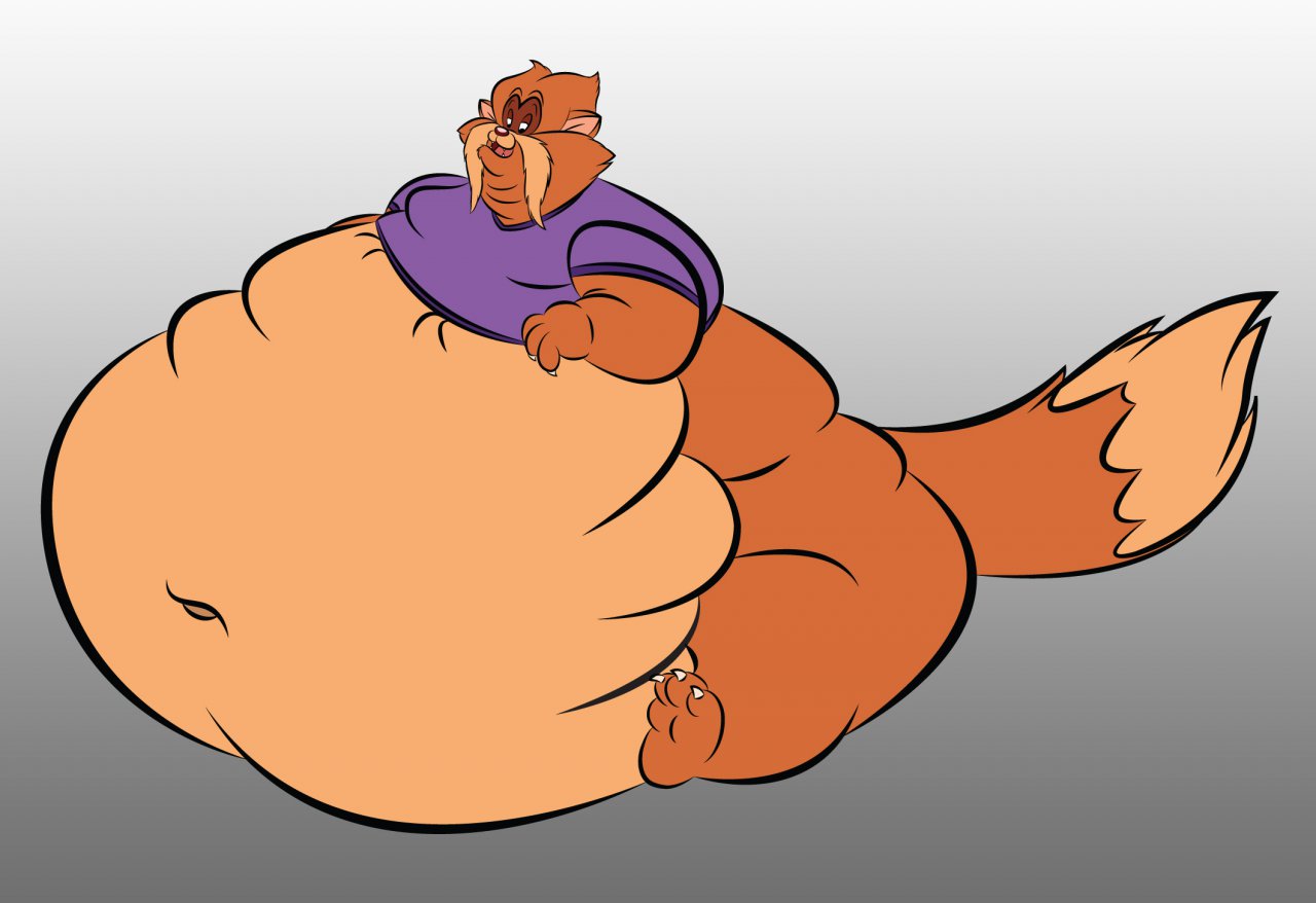 2012 an_american_tail anthro belly big_belly bottomless bottomless_anthro bottomless_male claws clothed clothing dino.d.dice domestic_cat don_bluth facial_hair fangs felid feline felis fur half-closed_eyes male mammal morbidly_obese morbidly_obese_anthro morbidly_obese_male mustache narrowed_eyes navel obese obese_anthro obese_male open_mouth overweight overweight_anthro overweight_male shirt shirt_only sitting solo tiger_(an_american_tail) toe_claws tongue topwear topwear_only