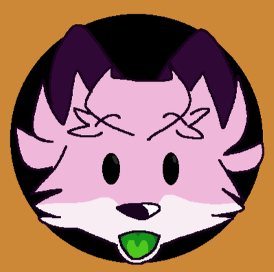 anthro canid canine emoji female fennec fox fur green_insides green_mouth hair humor ichigo_mackerel_(mdctoby12) low_res mammal markings mdctoby12 open_mouth pink_body pink_fur purple_body purple_fur shocked_expression simple_background solo white_body white_fur