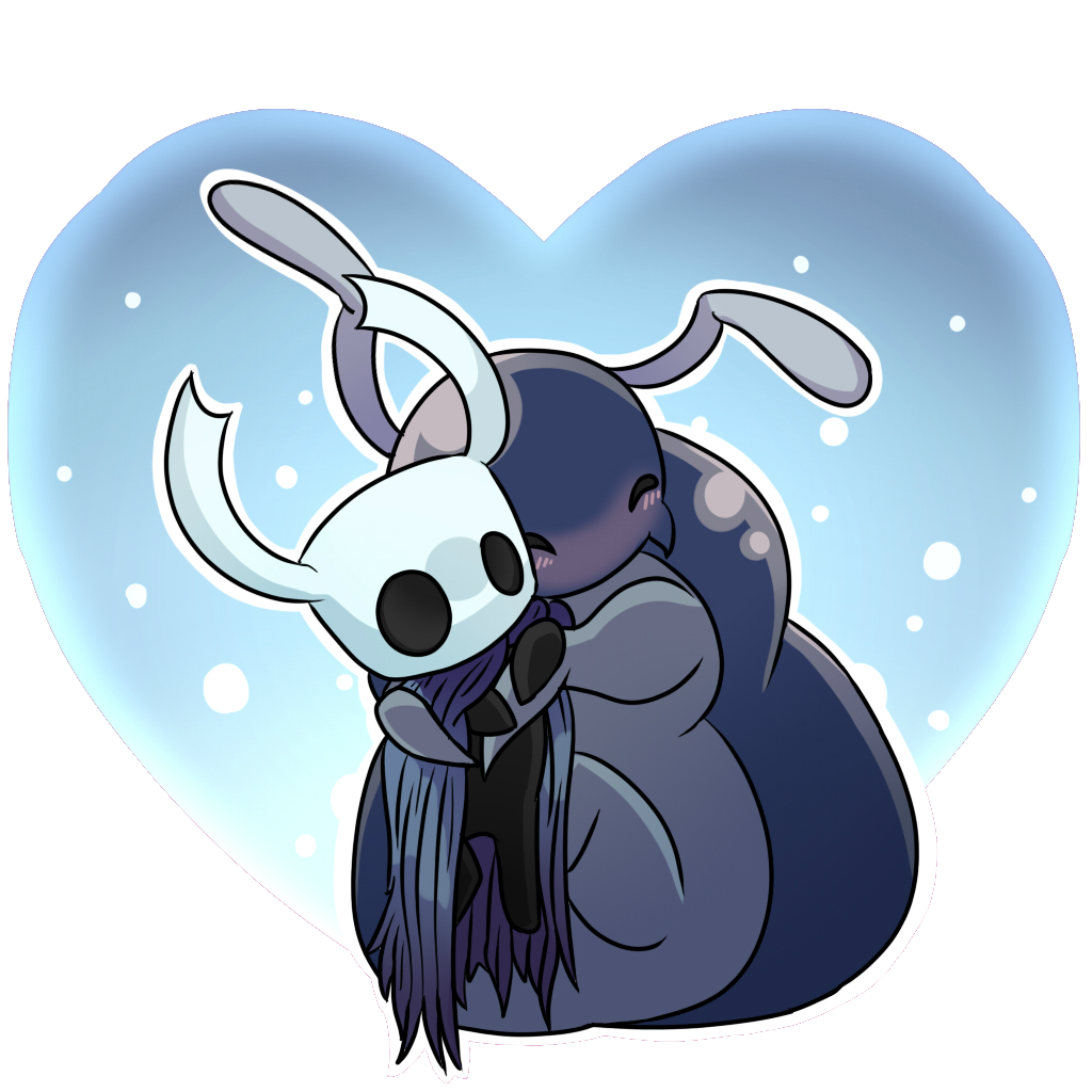&lt;3 1:1 alpha_channel ambiguous_gender antennae_(anatomy) anthro arthropod beetle biped black_body blue_body blush bretta_(hollow_knight) cloak clothing crystaluranium cuddling digital_drawing_(artwork) digital_media_(artwork) duo embrace exoskeleton eyes_closed featureless_feet featureless_hands fecharis female grey_body happy heart_background hollow_knight horn hug insect larger_female lifting_another love mandibles outline overweight overweight_anthro overweight_female protagonist_(hollow_knight) simple_background sitting size_difference team_cherry vessel_(species) video_games white_body