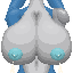 alien animated anthro avali avian big_breasts blue_body blue_ears blue_feathers blue_nipples bodily_fluids bouncing_breasts breasts daro_silvertail feathers female knockedoutdragon lactating low_res nipples solo white_body white_breasts white_feathers
