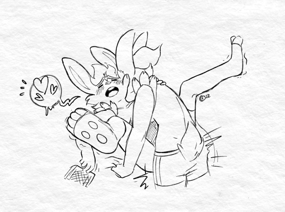 anthro big_ears blush cinderace dildo duo eyes_closed female female/female frikinky from_front_position generation_8_pokemon lagomorph lying mammal missionary_position moan monochrome neck_kiss nintendo on_back open_mouth penetration pokemon pokemon_(species) sex sex_toy strapon trembling_for_pleasure video_games
