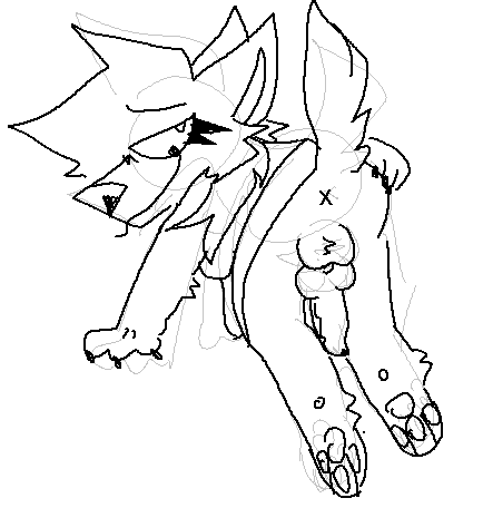 animal_genitalia animal_penis anthro ass_up canid canine canine_penis canis clothed clothing crossdressing delinquentfreak domestic_dog genitals german_shepherd herding_dog knot low_res male male/male mammal ms_paint pastoral_dog penis raised_tail sketch solo solo_focus