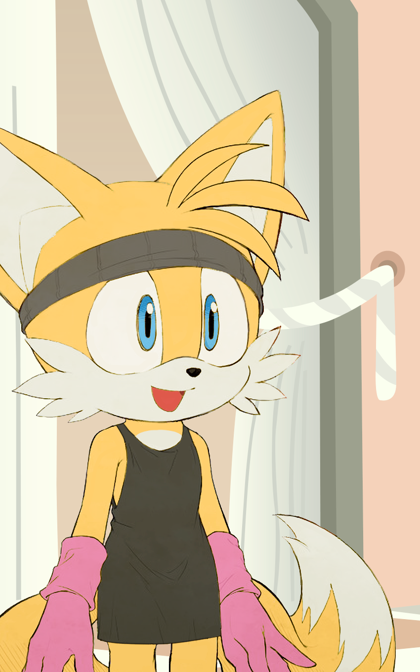 anthro canid canine clothed clothing crossdressing dress fox hi_res kitsune2000 male mammal miles_prower prower sega solo sonic_the_hedgehog_(series)