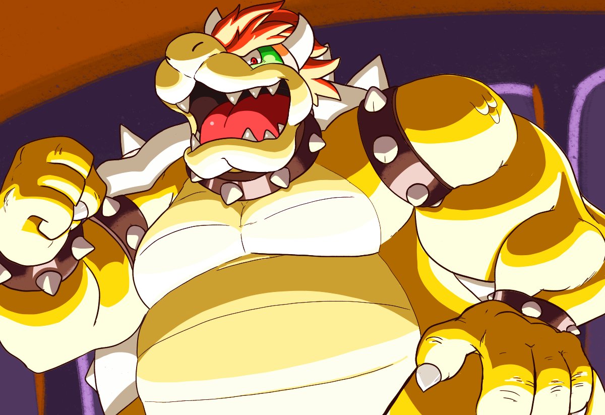 2022 4_fingers anthro belly biped bowser fingers humanoid_hands keke_(artist) koopa male mario_bros nintendo overweight overweight_male scalie solo video_games