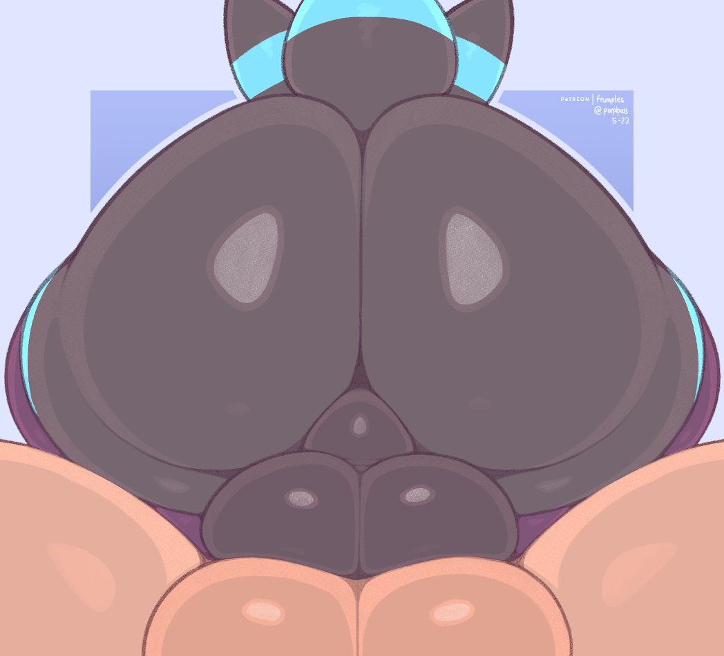 2022 anthro anthro_on_anthro backsack balls balls_touching big_butt black_body black_fur brown_body brown_fur butt clothing duo eeveelution frumples fur generation_2_pokemon genitals huge_butt legwear male male/male nintendo nude patreon pokemon pokemon_(species) shiny_pokemon umbreon video_games