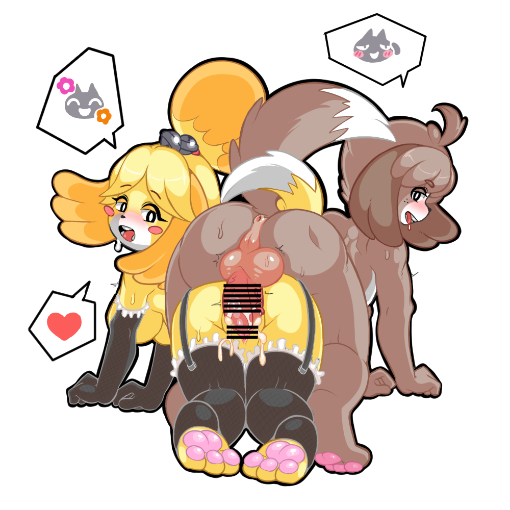 &lt;3 1:1 accessory animal_crossing anus armwear bell blush bodily_fluids breasts brother brother_and_sister brother_penetrating_sister canid canine canis censor_bar censored clothing cum cum_in_pussy cum_inside digby_(animal_crossing) doggystyle domestic_dog drooling duo elbow_gloves emoticon female from_behind_position genital_fluids genitals gloves hair_accessory hairband handwear humanoid_genitalia incest_(lore) isabelle_(animal_crossing) kissing leggings legwear lingerie looking_back male male/female mammal nintendo open_mouth penetration penis saliva sex shih_tzu sibling simple_background sister speech_bubble tail_motion tailwag tod_d tongue tongue_out toy_dog vaginal vaginal_penetration video_games white_background