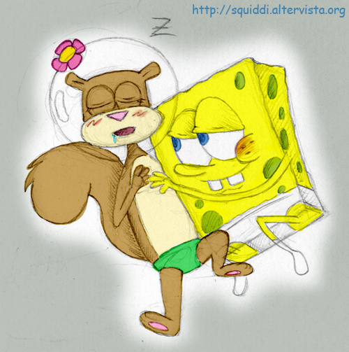 2006 anthro blue_eyes blush bodily_fluids brown_body brown_fur buckteeth clothed clothing convenient_censorship cuddling diving_helmet drooling duo female flower fur guide_lines male male/female mammal marine nickelodeon partially_clothed plant rodent romantic saliva sandy_cheeks sciurid simple_background sketch sleeping sound_effects sponge spongebob_squarepants spongebob_squarepants_(character) stepanda teeth topless topless_female tree_squirrel underwear yellow_body yellow_skin zzz