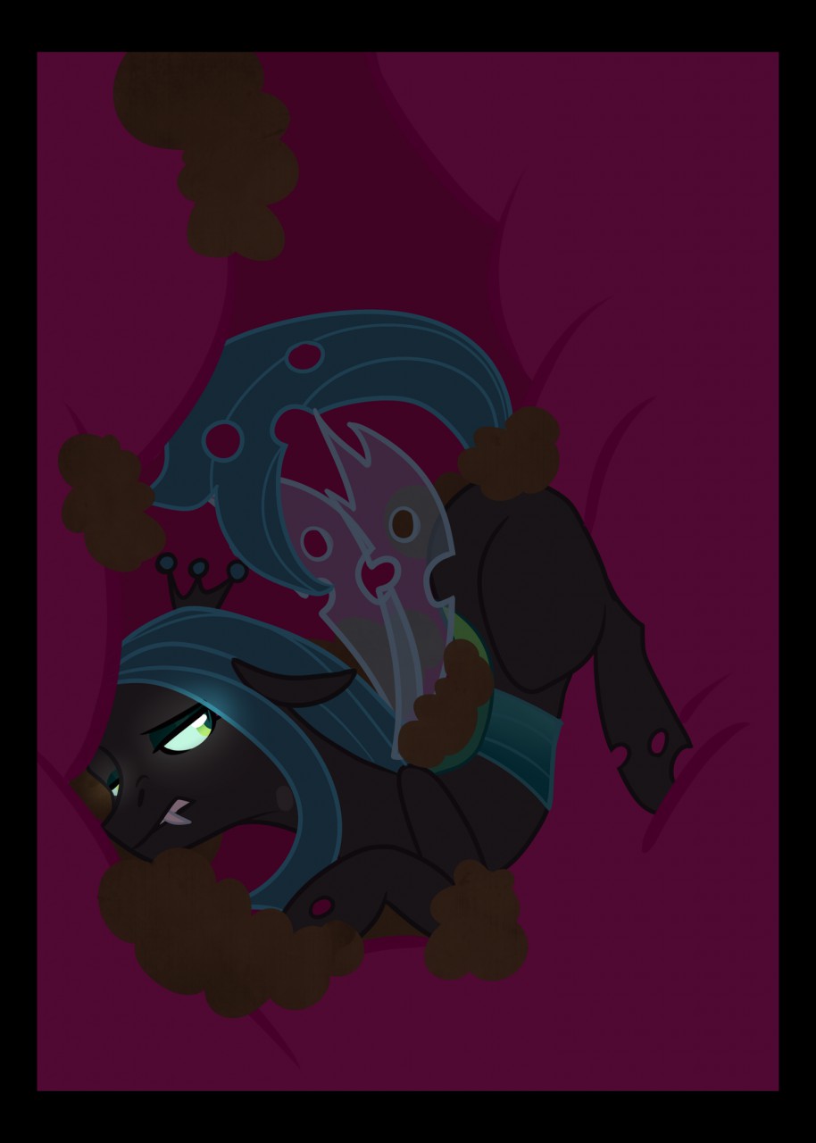 anal arthropod changeling chubbyjam disgust fangs feces female feral friendship_is_magic full_tour hasbro hi_res holes_in_body holes_on_wings micro my_little_pony queen_chrysalis_(mlp) scat solo vore wings