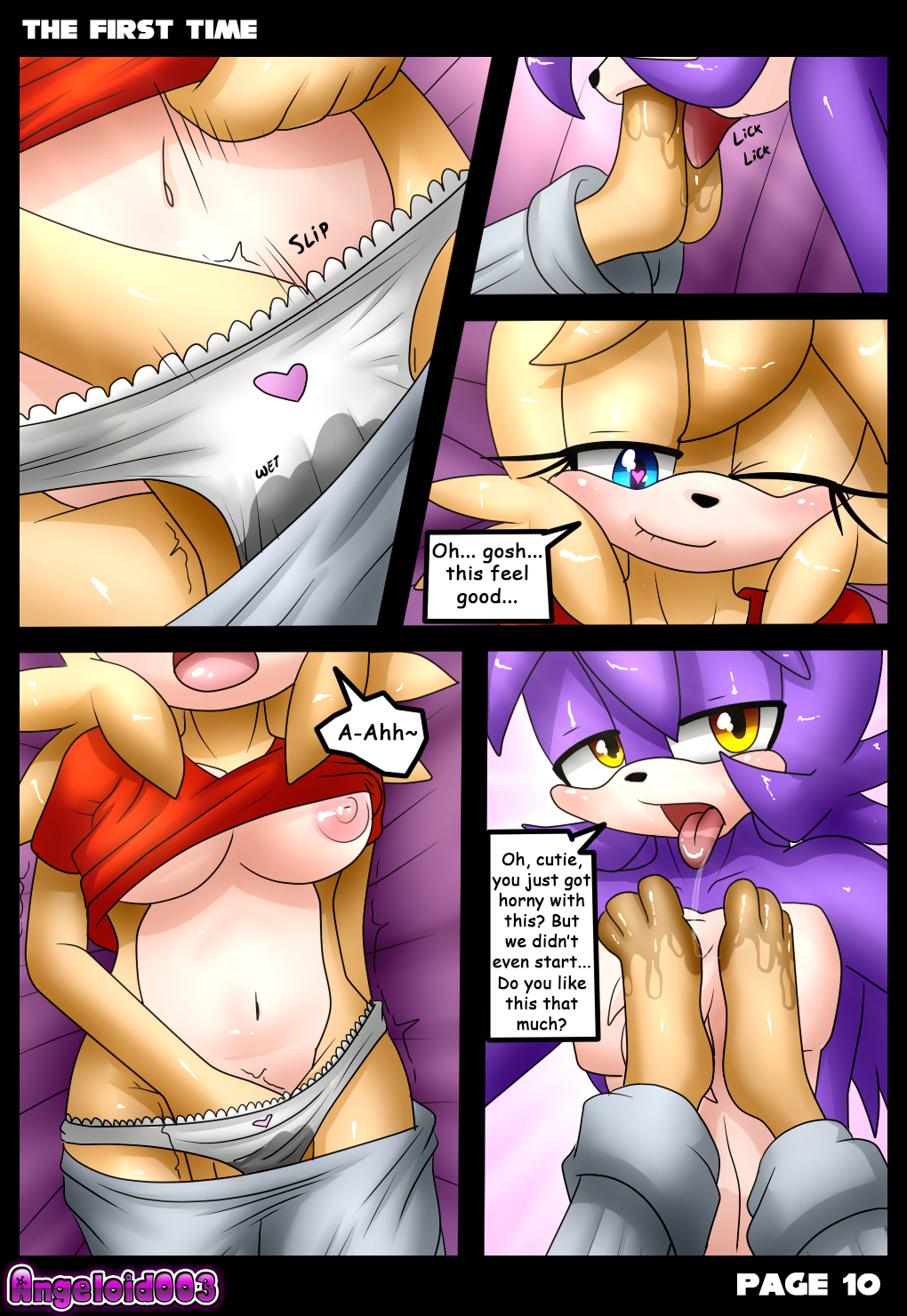 2022 aleon_the_hedgehog_(angeloid003) angeloid003 anthro areola black_nose blue_eyes bodily_fluids breasts clothing comic dialogue digital_media_(artwork) duo english_text eulipotyphlan eyelashes fan_character female foot_fetish hedgehog hi_res male mammal masturbation navel nipples one_eye_closed open_mouth panties saliva sega sonic_the_hedgehog_(series) speech_bubble text tongue tongue_out underwear yellow_eyes