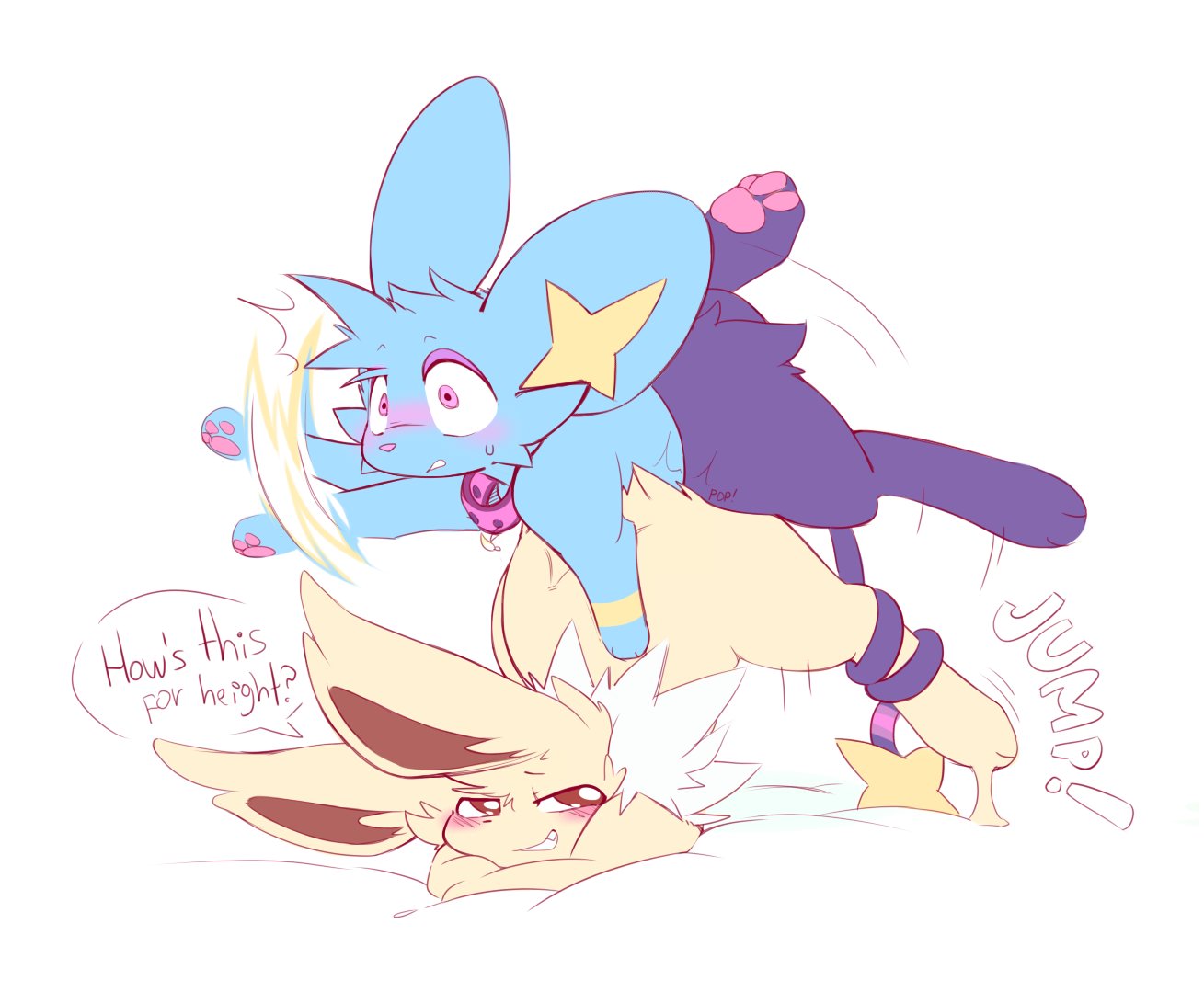 anal anal_penetration ass_up blush citruscave collar duo eeveelution english_text feral feral_on_feral feral_penetrated feral_penetrating feral_penetrating_feral frieze from_behind_position generation_1_pokemon generation_4_pokemon interspecies jolt_(wm149) jolteon luxio male male/male male_penetrated male_penetrating male_penetrating_male nintendo penetration pokemon pokemon_(species) sex shinx simple_background speech_bubble text video_games white_background