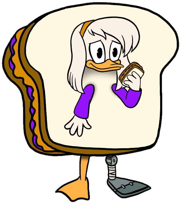 anatid anseriform anthro avian bird clothing costume della_duck duck female food food_costume jelly_(food) jelly_costume kigtoons peanut_butter peanut_butter_and_jelly_sandwich peanut_butter_and_jelly_sandwich_costume peanut_butter_costume sandwich_(food) sandwich_costume solo vixdojofox