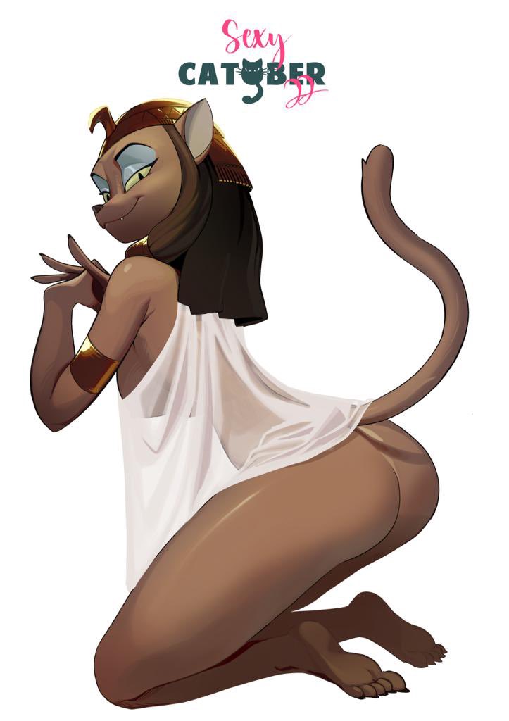2022 anthro barefoot brown_body butt catober catober_2022 clothing curvy_figure digital_drawing_(artwork) digital_media_(artwork) digital_painting_(artwork) disney disney's_aladdin egyptian egyptian_headdress eyeshadow feet felid feline feliscede female gesture green_eyes hair hourglass_figure long_hair long_tail looking_at_viewer makeup mammal mirage_(disney) pinup pose smug solo steepled_fingers tagme tail_tuft thick_thighs translucent translucent_clothing tuft wide_hips