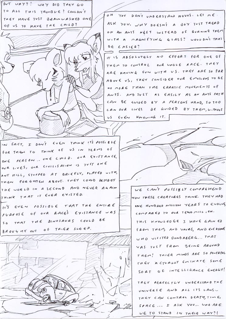 aircraft airship anthro black_and_white blood blood_in_mouth bodily_fluids bottomwear building canid canine car clothing comic cracked cracked_ground cracks crossed_arms crouching dasyuromorph descending dialogue dipstick_ears dying english_text eyes_closed female flying_car fox fur group hair hand_on_shoulder keith_(kitfox-crimson) kitfox-crimson leaning leaning_on_object long_hair male mammal marsupial monochrome motion_lines multicolored_body multicolored_ears multicolored_fur open_mouth pregnant pregnant_female rena_(kitfox_crimson) ruins rumour_(kitfox-krimson) shirt sketch skirt speed_lines tank_top text thylacine topwear trio two_tone_body two_tone_fur vehicle window worried worried_look