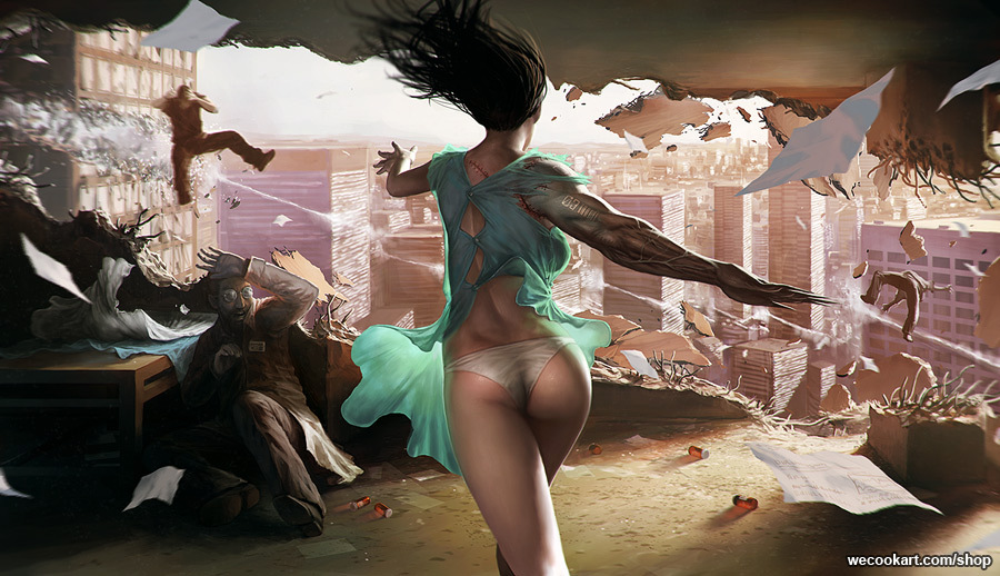 3boys ass back barcode battle black_hair building city cityscape collateral_damage cyborg destruction from_behind glasses hospital_gown labcoat long_hair multiple_boys original panties randis realistic scar scenery skyscraper underwear veins watermark white_panties you_gonna_get_raped