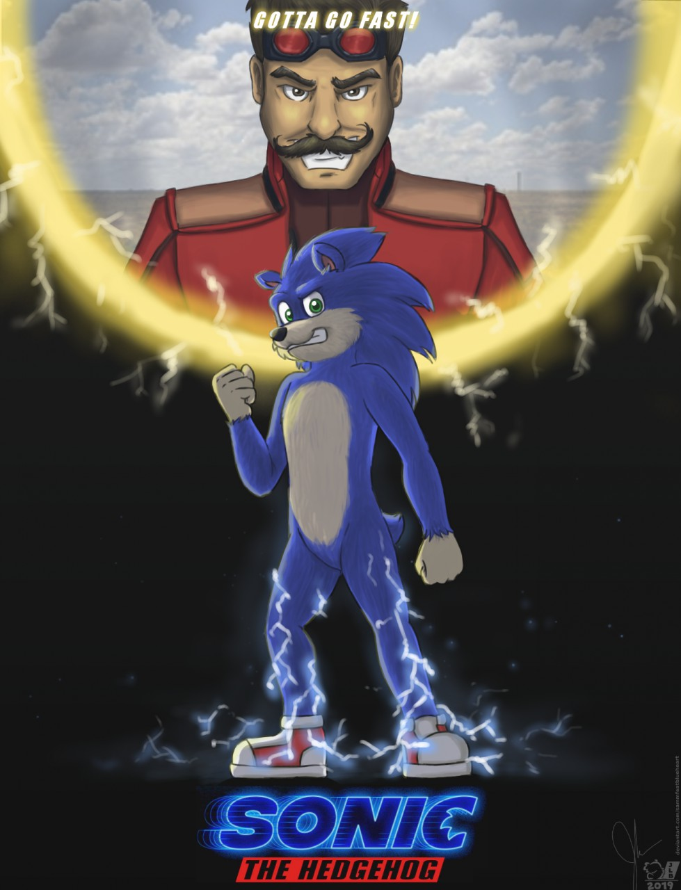 2019 anthro arm_tuft black_background black_nose blue_body blue_fur brown_eyes cheek_tuft clenched_teeth clothed clothing cloud countershade_face countershade_torso countershading detailed_background dr._eggman duo electricity eulipotyphlan eyebrows eyewear eyewear_on_head facial_hair facial_markings facial_tuft featureless_crotch fist footwear fur gloves_(marking) goggles goggles_on_head green_eyes hair head_markings hedgehog hi_res human logo long_hair looking_at_viewer male mammal markings mustache poster raised_arm raised_eyebrow raised_fist red_clothing red_eyewear red_goggles red_topwear ring sammfeatblueheart sega shoes short_tail signature simple_background sky sneakers sneakers_only sonic_the_hedgehog sonic_the_hedgehog_(film) sonic_the_hedgehog_(series) teeth topwear tuft white_body white_fur wrist_tuft